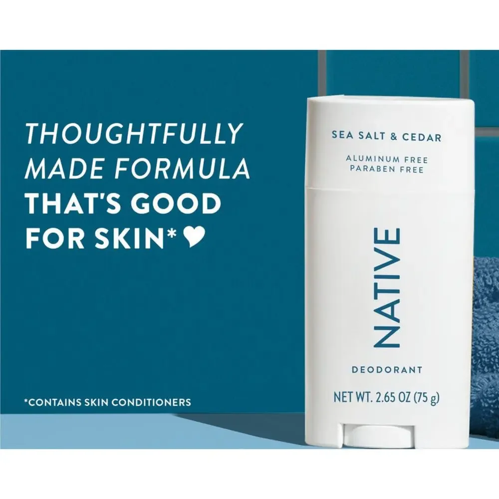 Native‎ Sea Salt & Cedar Deodorant Aluminum Free Paraben Free Fresh Scent NEW